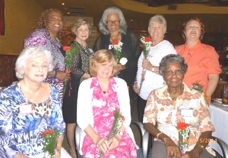 July 2014 Birthdays: (top left to bottom right) Jeanette Wright, Gail Stone, Barbara Greene, Elaine Wilson, Barbara Aboushahba, Elizabeth Ryan, Kay Eversley, Ruth Tucker